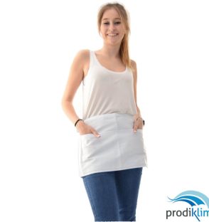 Mandil monedero blanco 60x30 cm.