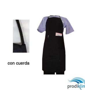 delantal negro tela bolsillo